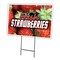 Signmission Fresh Strawberries Yard Sign & Stake outdoor plastic coroplast window, C-2436 Fresh Strawberries C-2436 Fresh Strawberries - alternate 1